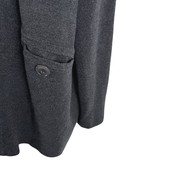 J. Crew Camille Shawl Collar Sweater Blazer XL Gray Merino Wool Blend CJ-2191 - Picture 5 of 9